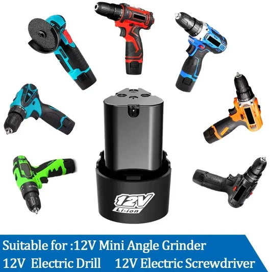 NEW Universal 12V High Capacity Rechargeable Lithium-Ion Battery for Electric Screwdriver Electric Drill Mini Angle Grinder Tool