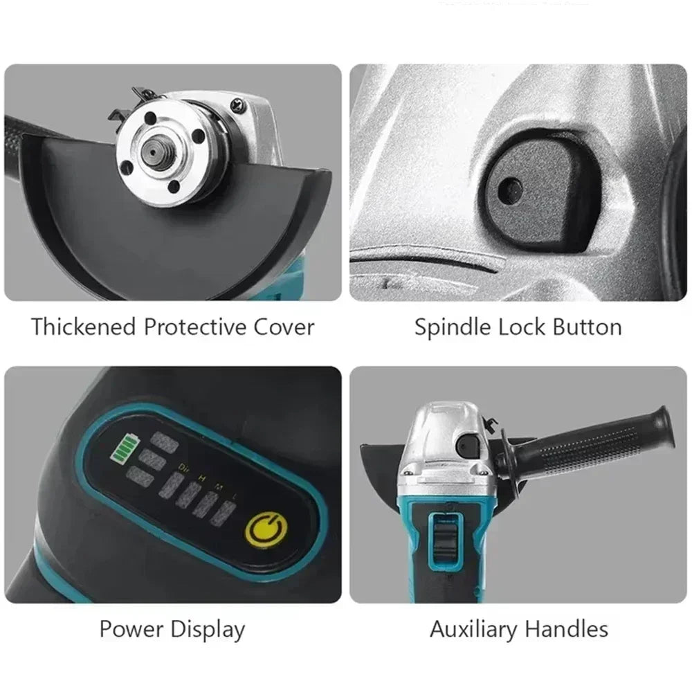 New Makita DGA404 18V Brushless Electric Angle Grinder 125mm Cordless Grinder Metal Wood Grinding Polishing Cutting Power Tool