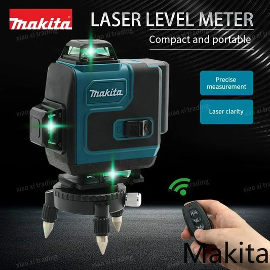 Makita 16-Line Laser Level Green Line Self-Leveling 360 Vertical Cross Super Powerful Green Beam High-precision Portable