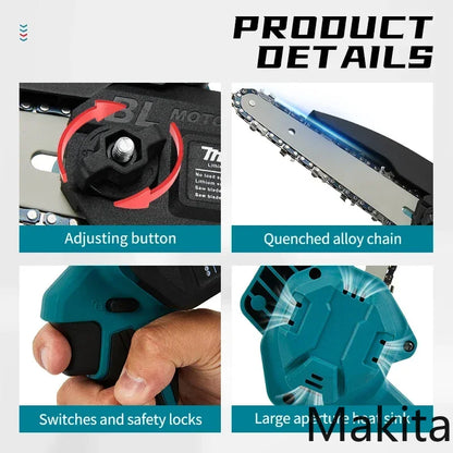 MAKITA Japan Makita electric chainsaw UC100 rechargeable branch pruning 4 inch wood workshop DIY with 12V lithium electric loggi