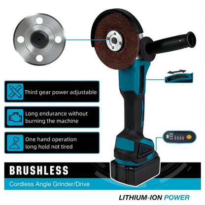 New Makita DGA404 18V Brushless Electric Angle Grinder 125mm Cordless Grinder Metal Wood Grinding Polishing Cutting Power Tool