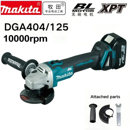 New Makita DGA404 18V Brushless Electric Angle Grinder 125mm Cordless Grinder Metal Wood Grinding Polishing Cutting Power Tool
