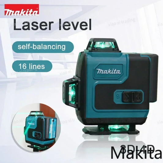 Makita 16-Line Laser Level Green Line Self-Leveling 360 Vertical Cross Super Powerful Green Beam High-precision Portable