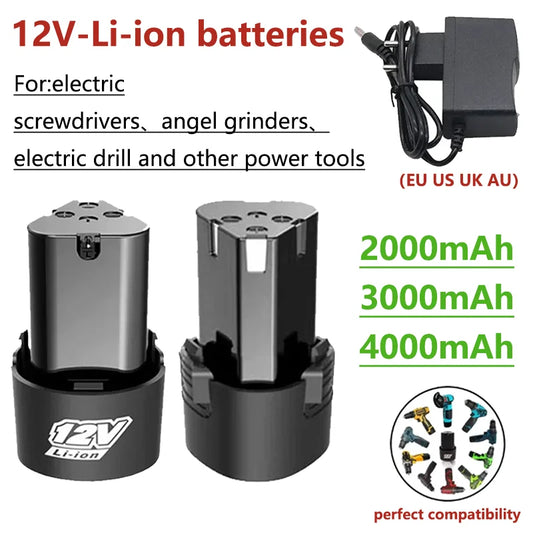 NEW Universal 12V High Capacity Rechargeable Lithium-Ion Battery for Electric Screwdriver Electric Drill Mini Angle Grinder Tool