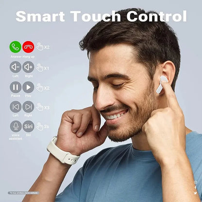 Transparent Earphones Wireless Bluetooth Noise Canceling LED Digital Display Charging Case Waterproof Gaming Compatible