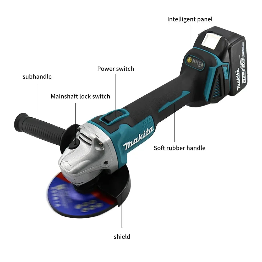New Makita DGA404 18V Brushless Electric Angle Grinder 125mm Cordless Grinder Metal Wood Grinding Polishing Cutting Power Tool