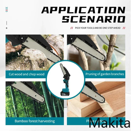 MAKITA Japan Makita electric chainsaw UC100 rechargeable branch pruning 4 inch wood workshop DIY with 12V lithium electric loggi