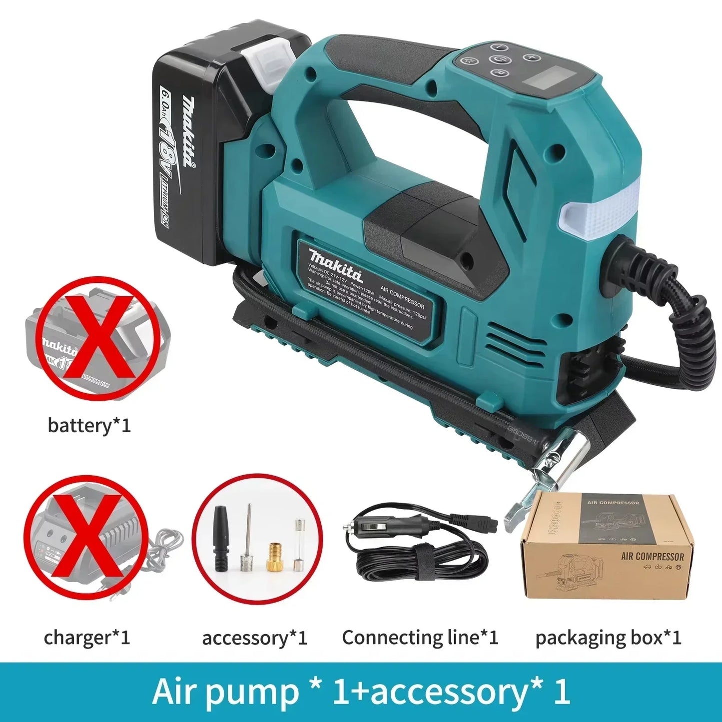 Makita DYS60 Automatic Cordless Inflator Electric Air Pump Handheld Car Tire Air Compressor For Makita 18V Battery